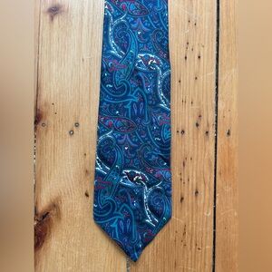 Christian Dior Jewel tone paisley 100% silk tie